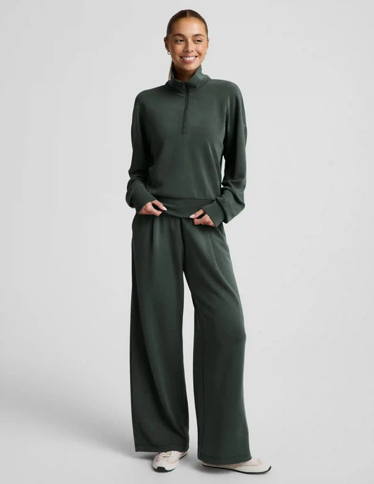 Luxe Sandwash Half Zip Pullover