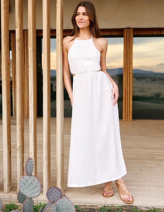 SoftWash Linen Halter Dress