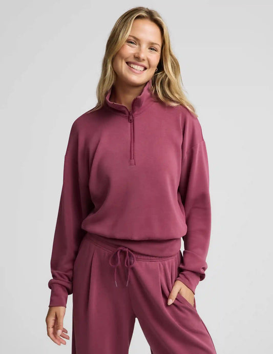 Luxe Sandwash Half Zip Pullover